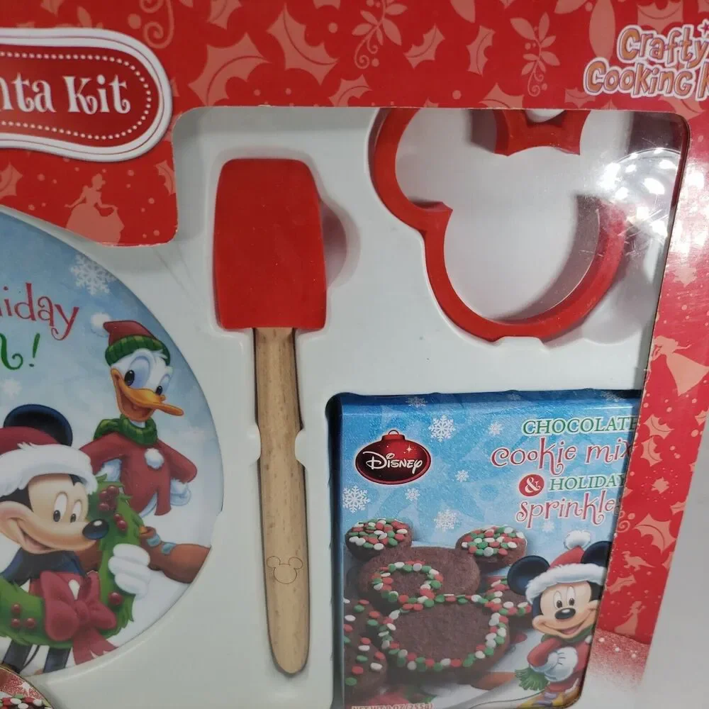 Disney Cookies for Santa Kit Decorative Plate Mickey Cutter Spatula DO NOT EAT